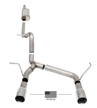Corsa Sport Cat-Back Exhaust System (Polished Tips w/ USA): Jeep Wrangler JL 3.6L V6 2018 - 2025