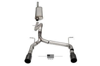 Corsa Sport Cat-Back Exhaust System (Black Tips w/ USA): Jeep Wrangler JL 3.6L V6 2018 - 2025