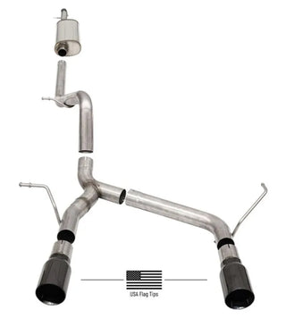 Corsa Sport Cat-Back Exhaust System (Black Tips w/ USA): Jeep Wrangler JL 3.6L V6 2018 - 2025