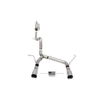 CORSA Sport Cat-Back Exhaust (Dual Rear): Jeep Wrangler / Rubicon JK (07-18) w/ Polished Tips