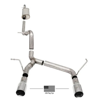 CORSA Sport Cat-Back Exhaust (Dual Rear): Jeep Wrangler / Rubicon JK (07-18) w/ Polished Tips