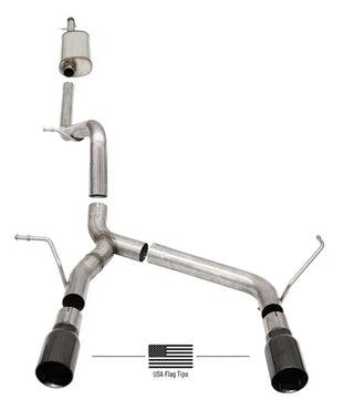 CORSA Sport Cat-Back Exhaust (Black Tips): Jeep Wrangler / Rubicon JK (07-18) 3.6L & 3.8L