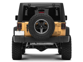 Raxiom Axial LED Halo Tail Lights (REAR): Jeep Wrangler (07-18) - Black / Dark Smoked
