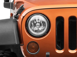 Raxiom LED Halo Headlights 7in Round Chrome Housing (FRONT): Jeep Wrangler (07-18)