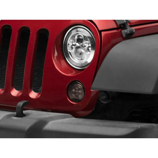 Raxiom Axial Series LED Amber Turn Signals (SMOKED): Jeep Wrangler (07-18) w/ Black ABS Housing