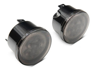 Raxiom Axial Series LED Amber Turn Signals (SMOKED): Jeep Wrangler (07-18) w/ Black ABS Housing