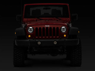 Raxiom Axial Series LED Amber Turn Signals (SMOKED): Jeep Wrangler (07-18) w/ Black ABS Housing