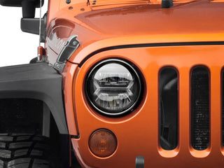 Raxiom Black LED Halo Headlights 7in Round (FRONT): Jeep Wrangler (07-18)
