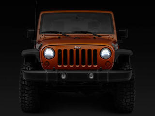 Raxiom Black LED Halo Headlights 7in Round (FRONT): Jeep Wrangler (07-18)