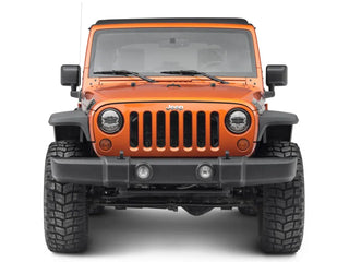 Raxiom Black LED Halo Headlights 7in Round (FRONT): Jeep Wrangler (07-18)