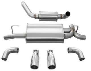 CORSA Touring Axle-Back Exhaust Polished Tips (REAR): Jeep Wrangler JL 2018-2024 2.0L/3.6L