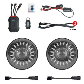XKGLOW XKmax RGBW LED 7in Headlight Kit w/ Bluetooth: Jeep Wrangler (07-18)