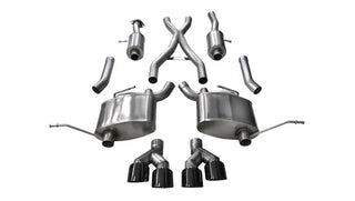 CORSA Sport Cat-Back Exhaust (REAR): Jeep Grand Cherokee 3.6L V6 Summit (11-21) - Black