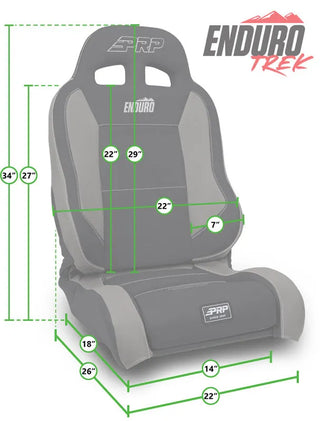 PRP Seats EnduroTrek Reclining Suspension Seats Kit (PAIR): Jeep Wrangler JK/JLU (2007-18) - Black