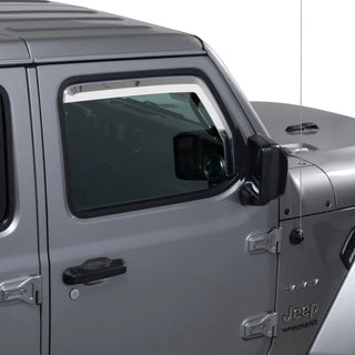Putco Element Chrome Window Visors (FRONT): Jeep Wrangler / Gladiator (07-26)