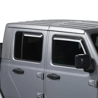 Putco Element Chrome Window Visors (SET): Jeep Gladiator / Wrangler (07-26)