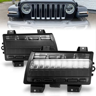 ANZO LED Smoke Side Marker Lights w/ Sequential Signal: Jeep Wrangler / Gladiator (07-26)
