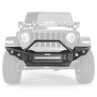 Go Rhino Rockline Full Width Front Bumper w/ Overrider (FRONT): Jeep Wrangler / Gladiator (07-26)