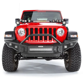 Go Rhino Rockline Full Width Front Bumper w/ Overrider (FRONT): Jeep Wrangler / Gladiator (07-26)