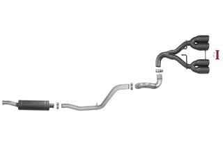 AFE Rebel Series Cat-Back Exhaust System (Black Tips): Jeep Wrangler JL 3.6L V6 2018 - 2025