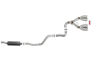 AFE Rebel Series Cat-Back Exhaust System (Polished Tips): Jeep Wrangler JL 3.6L V6 2018 - 2025