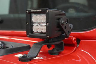 Go Rhino Light Mount for 3in Cube LED: Fits Most Jeep Wrangler / Gladiator Models (2007-2026)