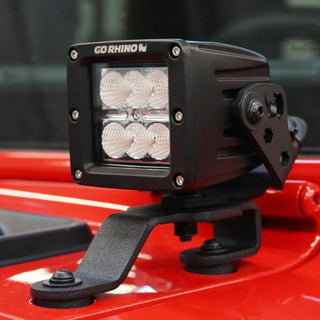 Go Rhino Light Mount for 3in Cube LED: Fits Most Jeep Wrangler / Gladiator Models (2007-2026)