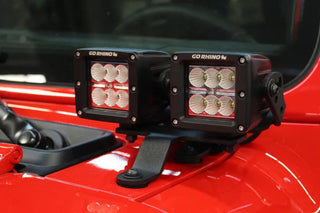 Go Rhino Light Mount for Dual 3" Cubes: Fits Most Jeep Wrangler / Gladiator Models (2007-2026)