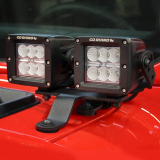 Go Rhino Light Mount for Dual 3" Cubes: Fits Most Jeep Wrangler / Gladiator Models (2007-2026)
