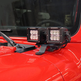 Go Rhino Light Mount for Dual 3" Cubes: Fits Most Jeep Wrangler / Gladiator Models (2007-2026)