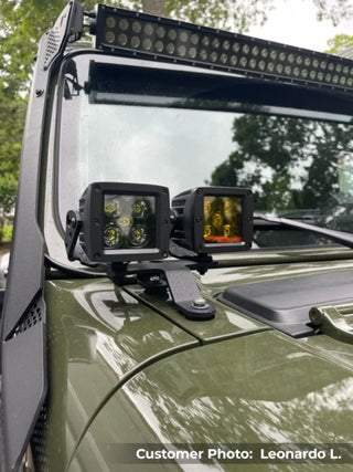 Go Rhino Light Mount for Dual 3" Cubes: Fits Most Jeep Wrangler / Gladiator Models (2007-2026)