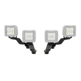Go Rhino Light Mount for Two 3in Cube LED Lights: Fits Jeep Wrangler / Gladiator (07-26) - Black