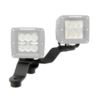 Go Rhino Light Mount for Two 3in Cube LED Lights: Fits Jeep Wrangler / Gladiator (07-26) - Black