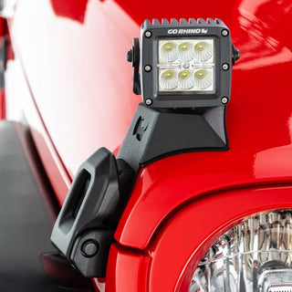 Go Rhino Light Mount 3in Cube: Fits Most Jeep Wrangler / Gladiator Models (2007-2026)