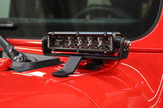 Go Rhino Light Mount for 6in Single Row LED Bar: Fits Jeep Wrangler / Gladiator (07-26)