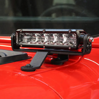 Go Rhino Light Mount for 6in Single Row LED Bar: Fits Jeep Wrangler / Gladiator (07-26)