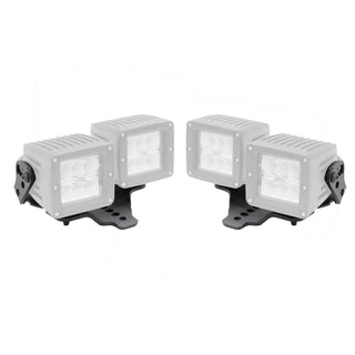 Go Rhino Hood Hinge Light Mount for Two 3in Cubes: Fits Jeep Wrangler / Gladiator (07-26)