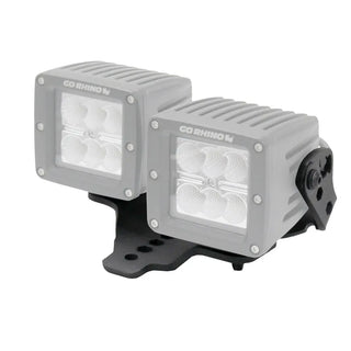 Go Rhino Hood Hinge Light Mount for Two 3in Cubes: Fits Jeep Wrangler / Gladiator (07-26)
