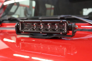 Go Rhino Light Mount for Two 6in Single Row LED Bars: Fits Jeep Wrangler / Gladiator (07-26)