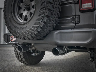 AFE Rebel Series Cat-Back Exhaust System (Black Tips): Jeep Wrangler 2.0L 2018 - 2025