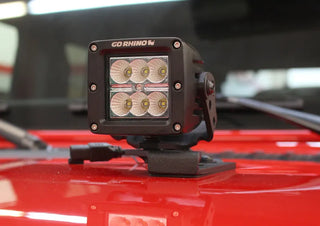 Go Rhino Light Mount 3in Cube: Jeep Wrangler / Gladiator (07-26)