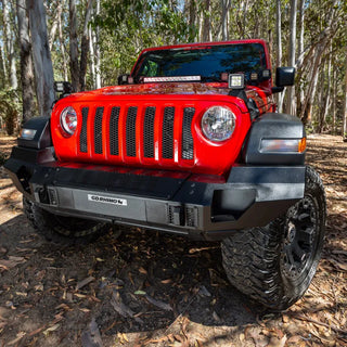 Go Rhino Light Mount for 20" Single Row LED Bar (CENTER HOOD): Jeep Wrangler / Gladiator (07-26)