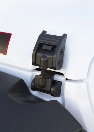 Rugged Ridge Textured Black Aluminum Hood Catches: Jeep Wrangler / Gladiator (07-26)