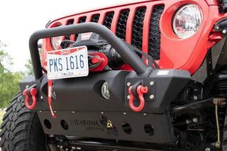 Fishbone Offroad Front Winch Bumper (FRONT): Jeep Wrangler / Gladiator (18-26) w/ Black Powdercoat