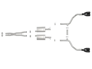 aFe MACH Force-Xp Cat-Back Exhaust (REAR) w/ Quad Black Tips: Dodge Challenger 3.6L V6 (15-21)