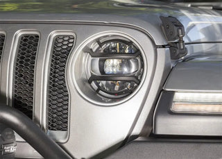 Rugged Ridge Black Elite Headlight Guards: Fits Jeep Wrangler JL / Gladiator JT (18-26)