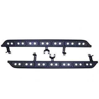 Fishbone Offroad Steel Step Sliders: Jeep Wrangler / Gladiator (18-26) - Black Textured