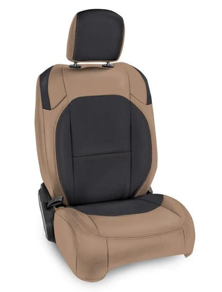 PRP Seats Front Seat Covers (PAIR): Jeep Wrangler JL / Gladiator JT 2018-2026 - Black/Tan