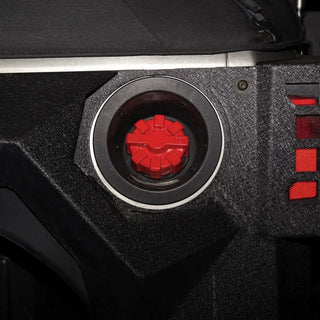 Rugged Ridge Elite Red Aluminum Fuel Cap: Fits Most Jeep Wrangler / Gladiator Models (1997-2026)