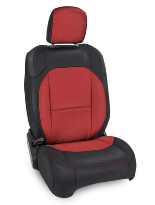 PRP Seats Front Seat Covers (PAIR): Jeep Wrangler JL / Gladiator JT 2018-2026 - Black/Red